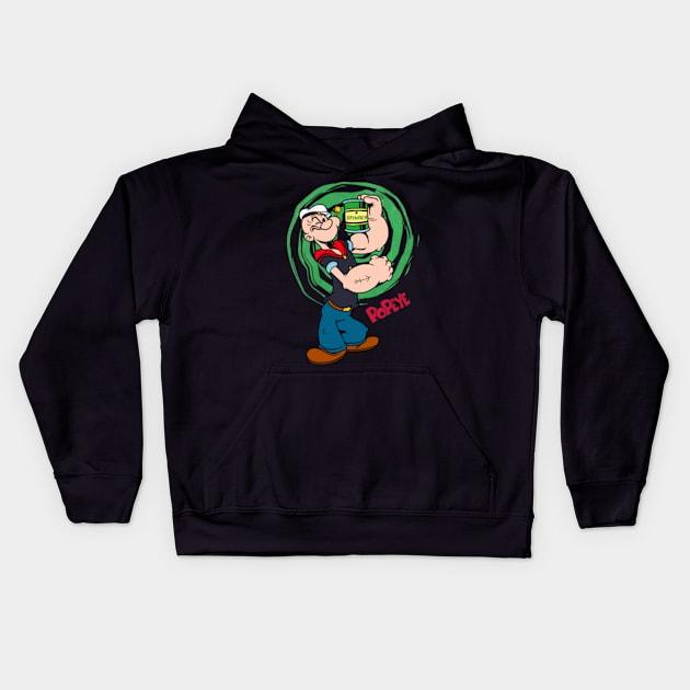 Popeyes Nautical Comedy Commemorate His Zany Antics and Unforgettable Catchphrases on this Cartoon Kids Hoodie by RavenSHOPS